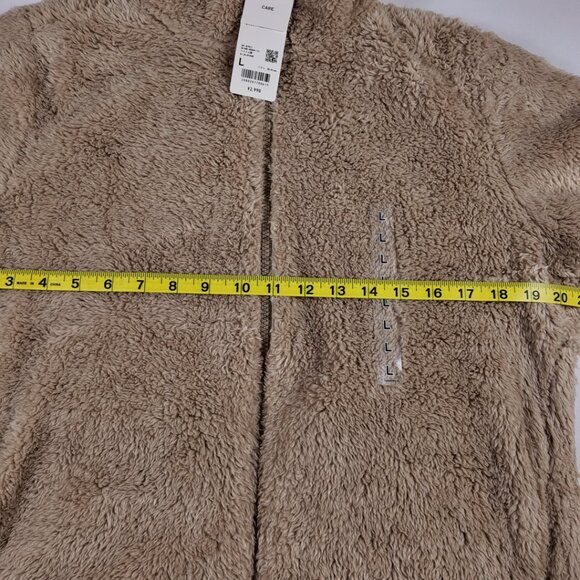 NWT Uniqlo Women’s Fluffy Yarn Fleece Full-Zip Jacket Beige Teddy Coat Large - Picture 7 of 11